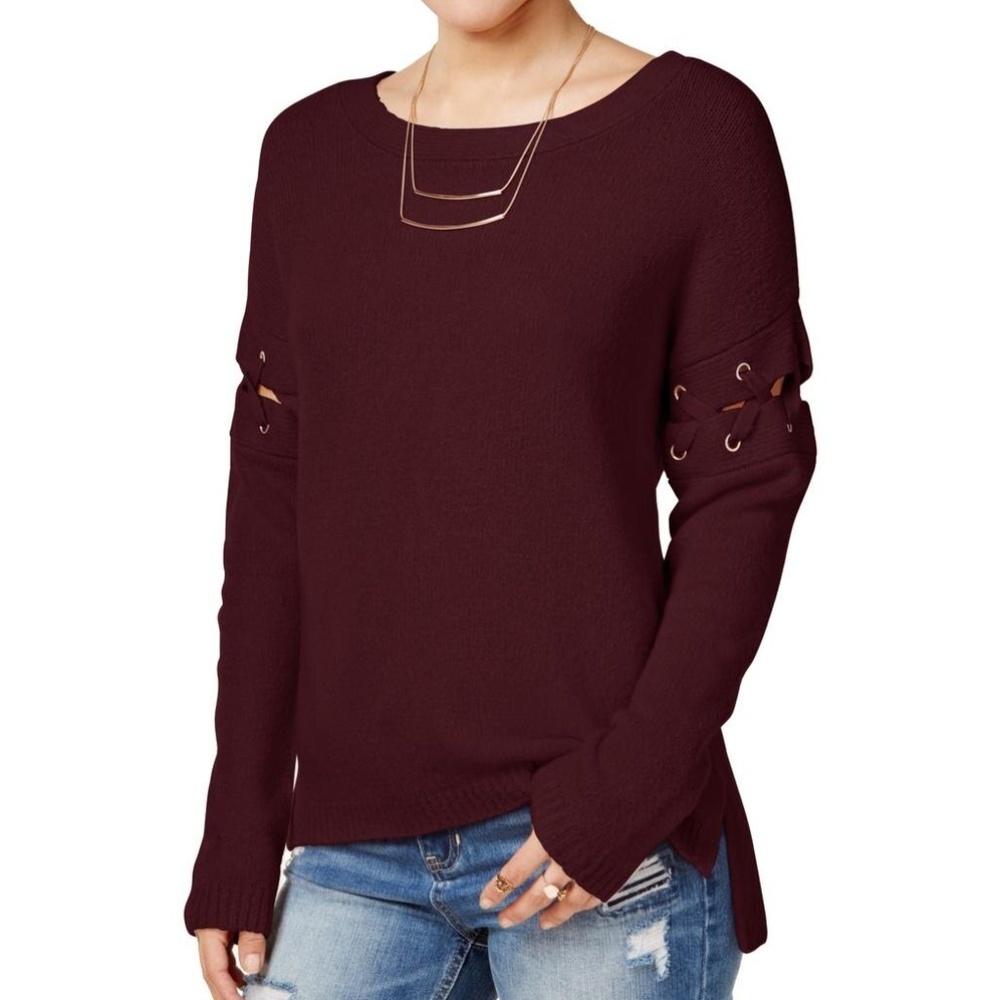 Crave Fame BY Almost Famous juniors XS lace up pullover sweater gorpcore Outdoor